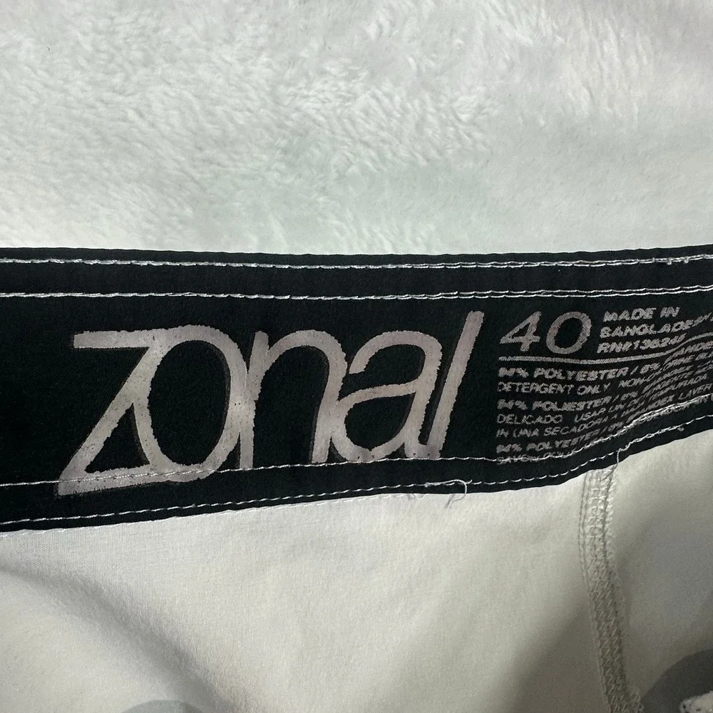 Zonal Board Shorts Mens 40 Gray Striped Cargo Pocket No Lining Stretch